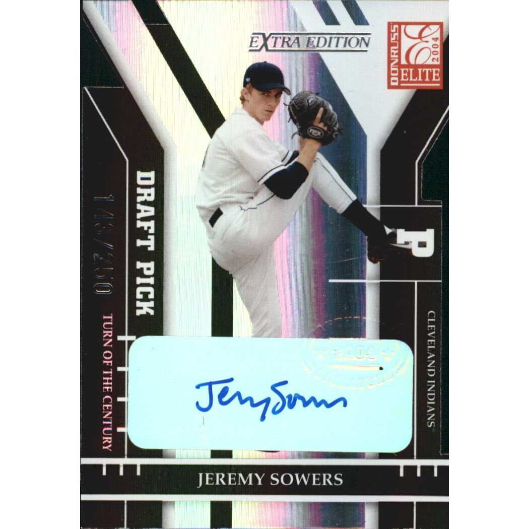 2004 Donruss Elite Extra Edition Signature Turn of the Century #286 Jeremy Sowers DP/250. rookie card picture