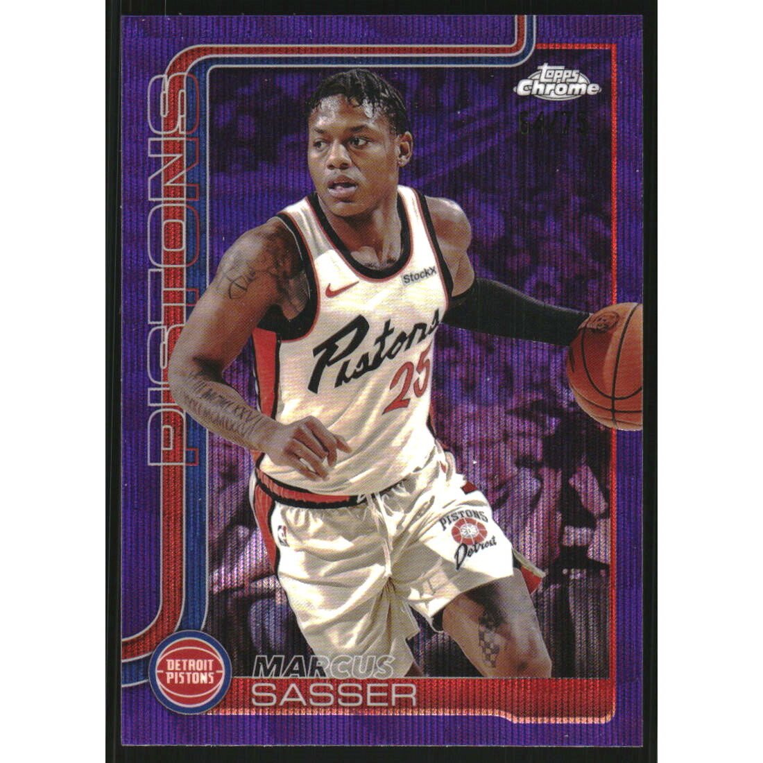 2025-26 Topps Chrome Purple Wave Refractors #35 Marcus Sasser. rookie card picture
