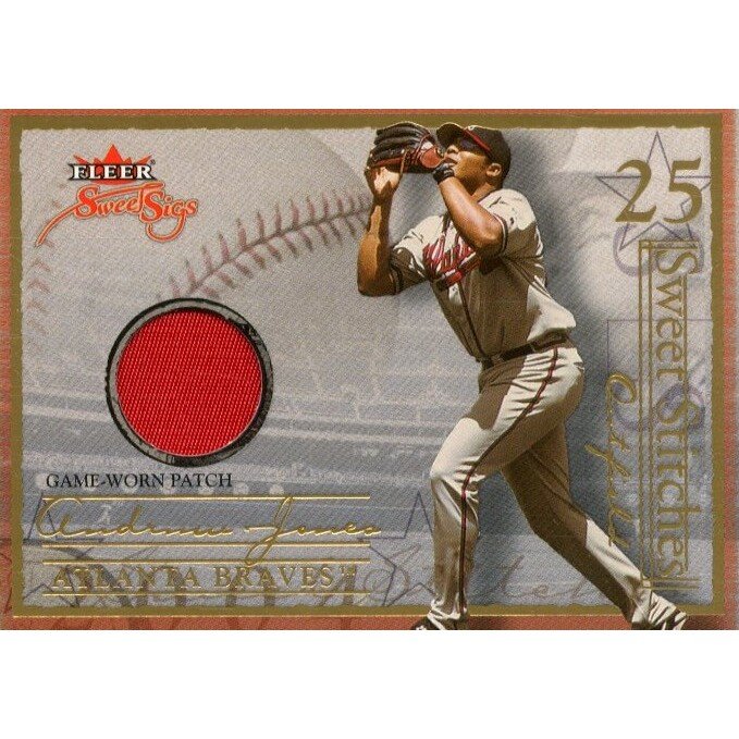 2004 Fleer Sweet Sigs Sweet Stitches Patch Gold #AJ Andruw Jones. rookie card picture