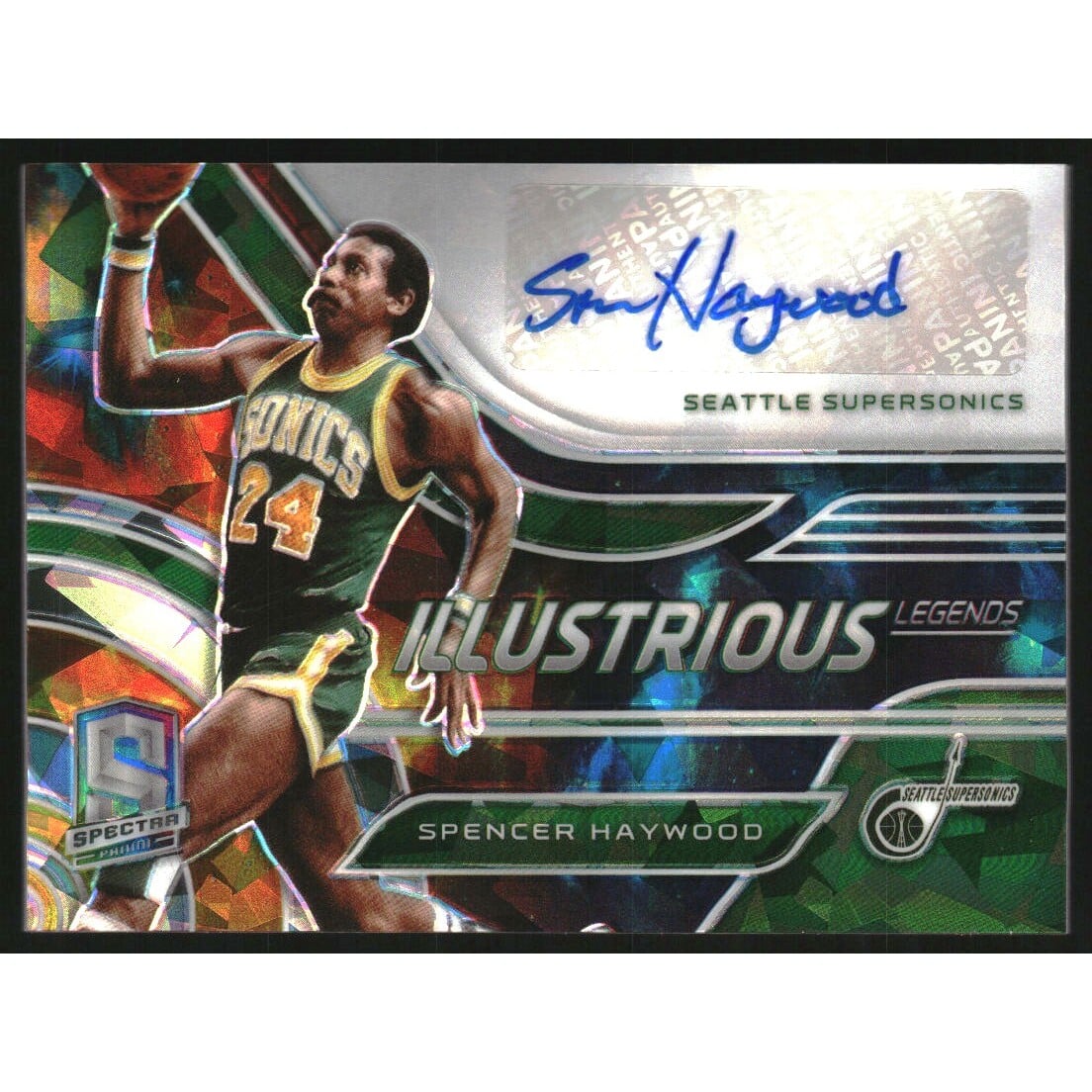 2020-21 Panini Spectra Illustrious Legends Signatures Astral #5 Spencer Haywood/35. rookie card picture