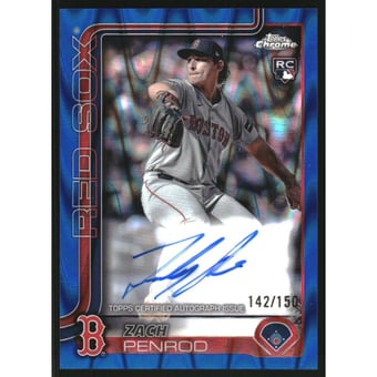 2025 Topps Chrome Rookie Autographs Blue RayWave Refractors #RAZAP Zach Penrod