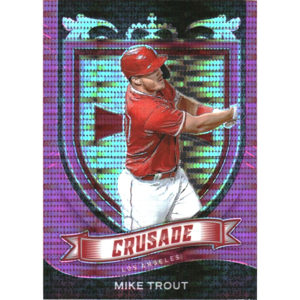 2021 Panini Crusade Pink Pulsar #19 Mike Trout. rookie card picture