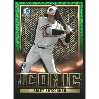 2023 Bowman Chrome Mega Box Bowman Iconic Green Refractors #BI21 Adley Rutschman