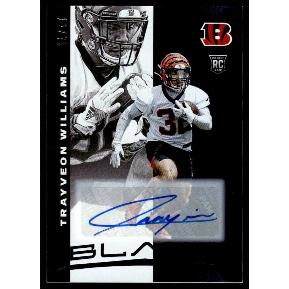 2019 Panini Black Rookies Autographs #53 Trayveon Williams. rookie card picture