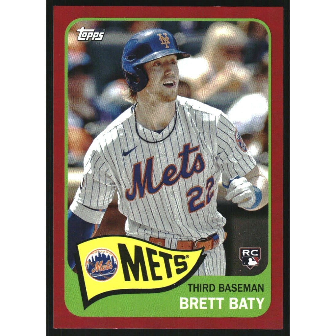 2023 Topps Archives Red Hot #170 Brett Baty. rookie card picture
