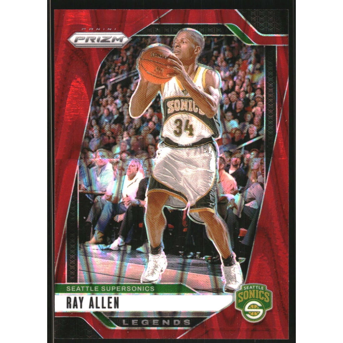 2024-25 Panini Prizm Prizms Red Seismic #300 Ray Allen. rookie card picture