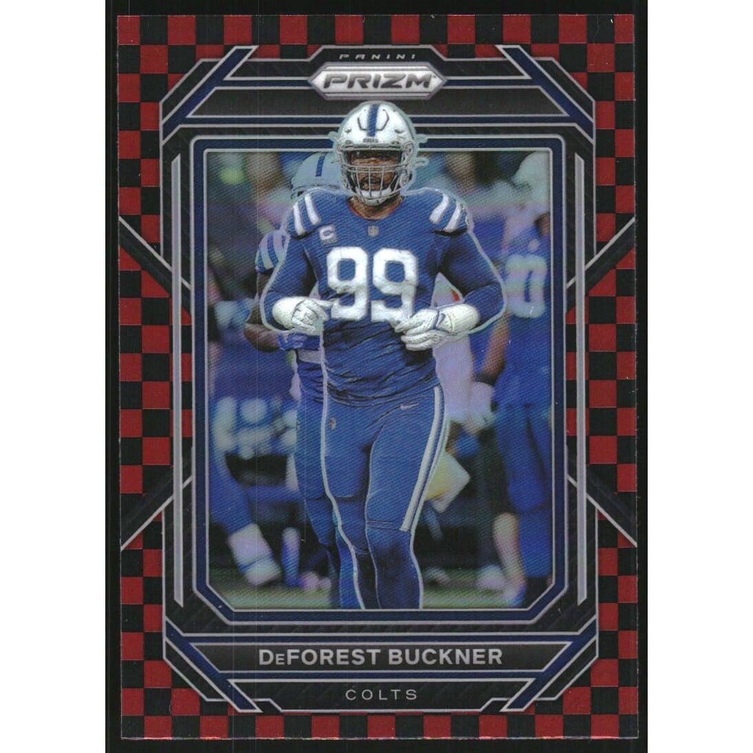 2022 Panini Prizm Prizms Black and Red Checker #126 DeForest Buckner. rookie card picture
