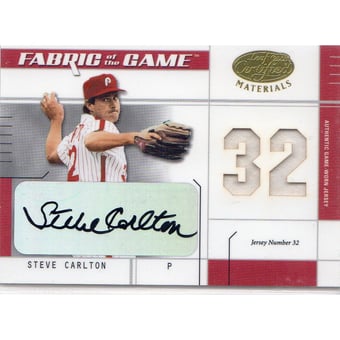 2003 Leaf Certified Materials Fabric of the Game Autographs #113JN Steve Carlton JN/5