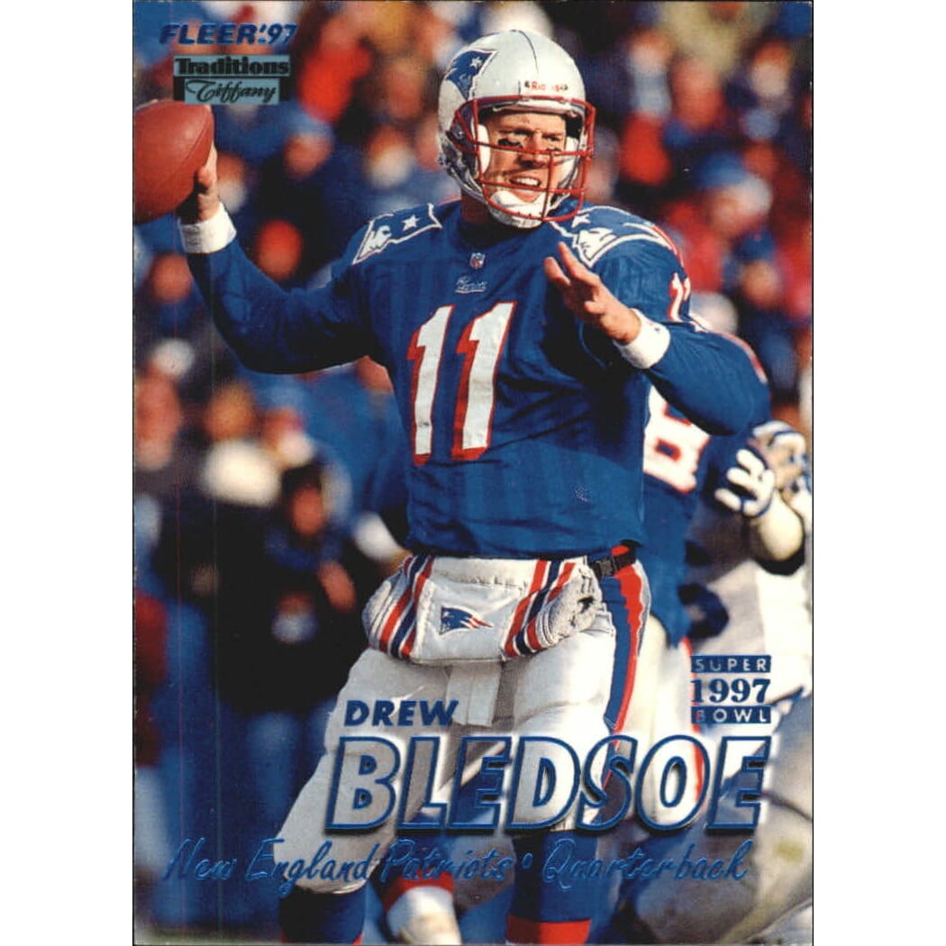 1997 Fleer Tiffany Blue #90 Drew Bledsoe. rookie card picture
