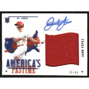 2022 Panini Chronicles America's Pastime Material Signatures #26 Juan Yepez/49