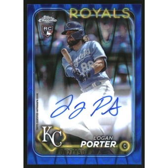 2024 Topps Chrome Rookie Autographs Blue RayWave Refractors #RALP Logan Porter