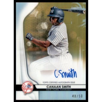 2020 Bowman Sterling Prospect Autographs Gold Refractors #BSPACS Canaan Smith