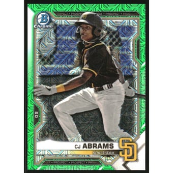 2021 Bowman Chrome Mega Box Prospects Green Refractors #BCP14 CJ Abrams