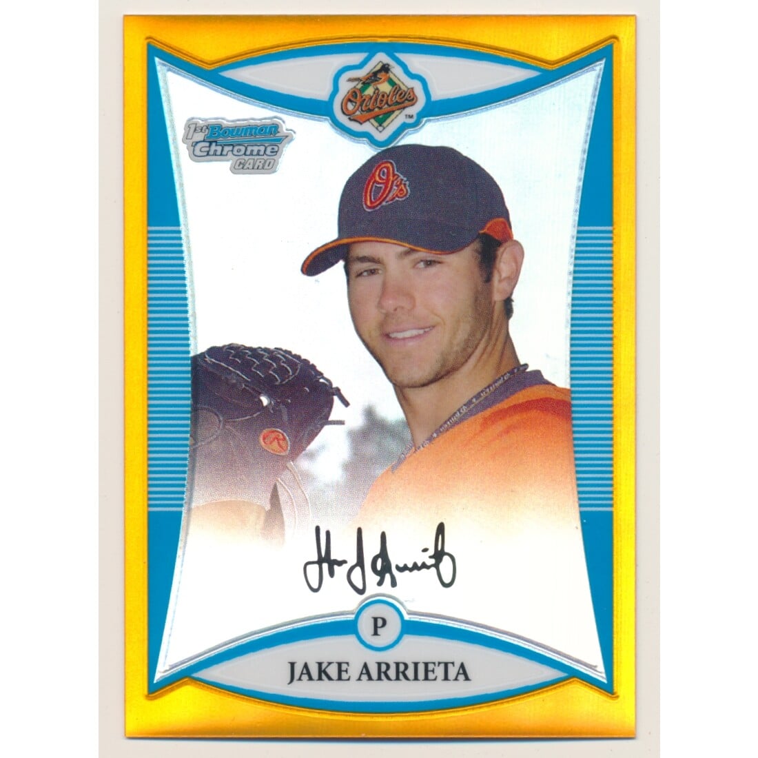 2008 Bowman Chrome Prospects Orange Refractors #BCP164 Jake Arrieta. rookie card picture