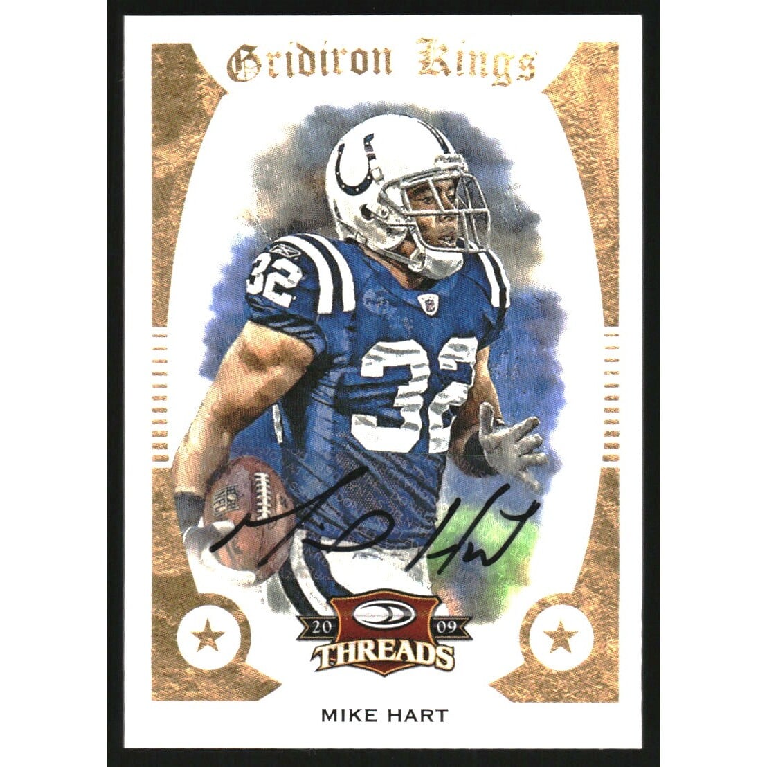 2009 Donruss Threads Pro Gridiron Kings Autographs #38 Mike Hart/250. rookie card picture