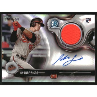 2018 Bowman Chrome Autograph Relics #BCARCS Chance Sisco/150