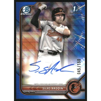 2022 Bowman Chrome Draft Autographs Blue Wave Refractors #CDASA Silas Ardoin
