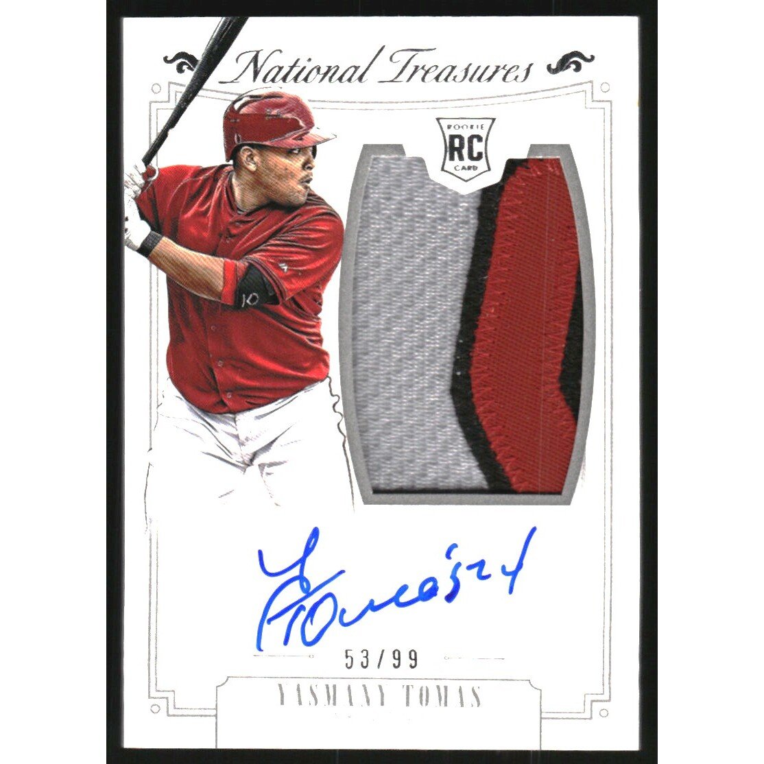 2015 Panini National Treasures #153 Yasmany Tomas JSY AU/99 RC. rookie card picture