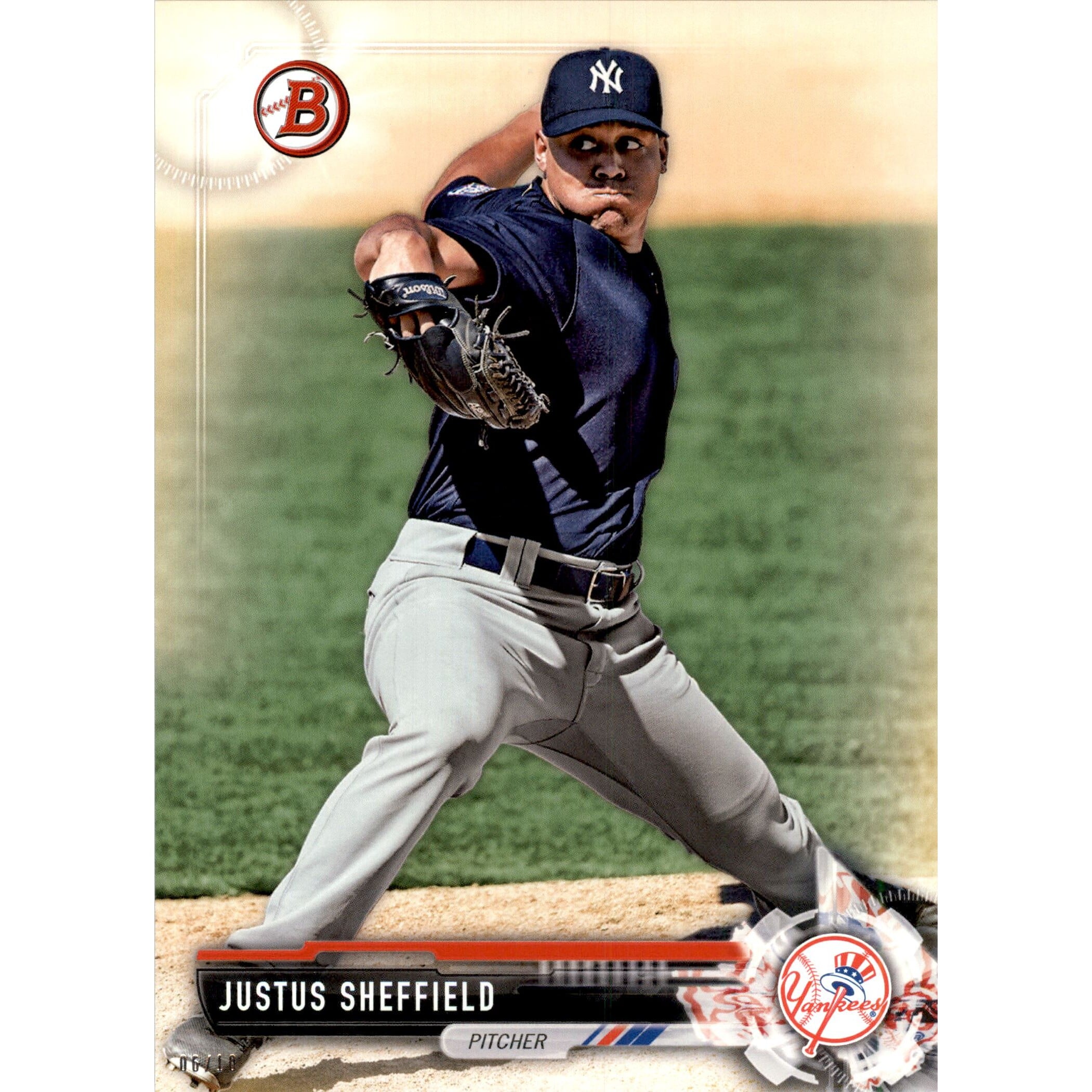 2017 Bowman Draft 5x7 Gold #BD140 Justus Sheffield. rookie card picture