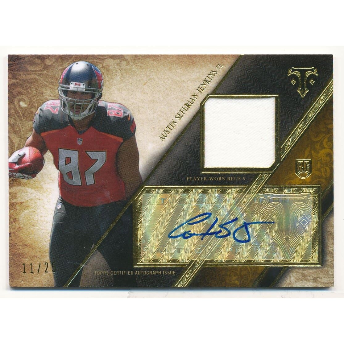 2014 Topps Triple Threads Rookie Autograph Relics Gold #TTRAR13 Austin Seferian-Jenkins. rookie card picture