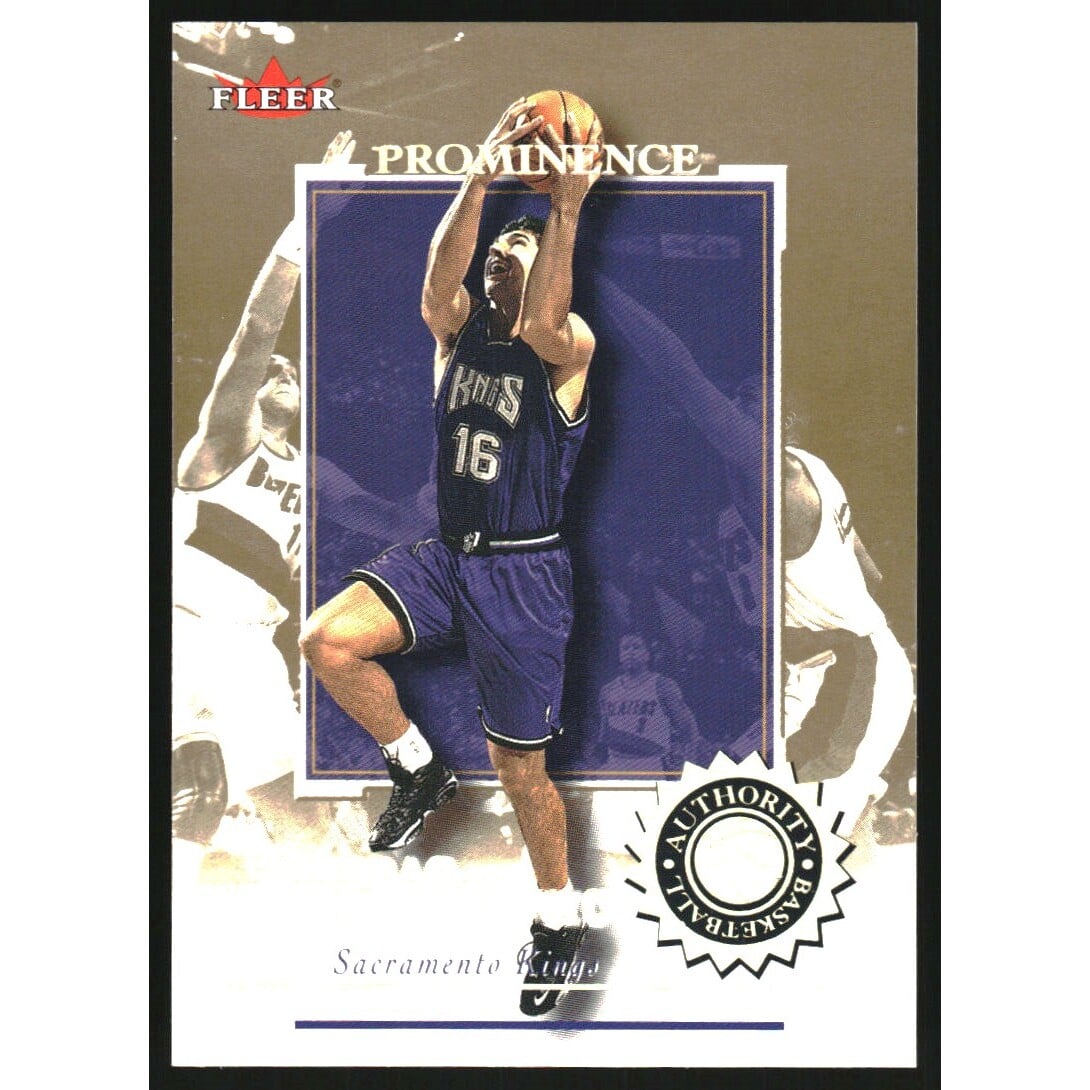 2000-01 Fleer Authority Prominence 125/75 #84 Peja Stojakovic. rookie card picture