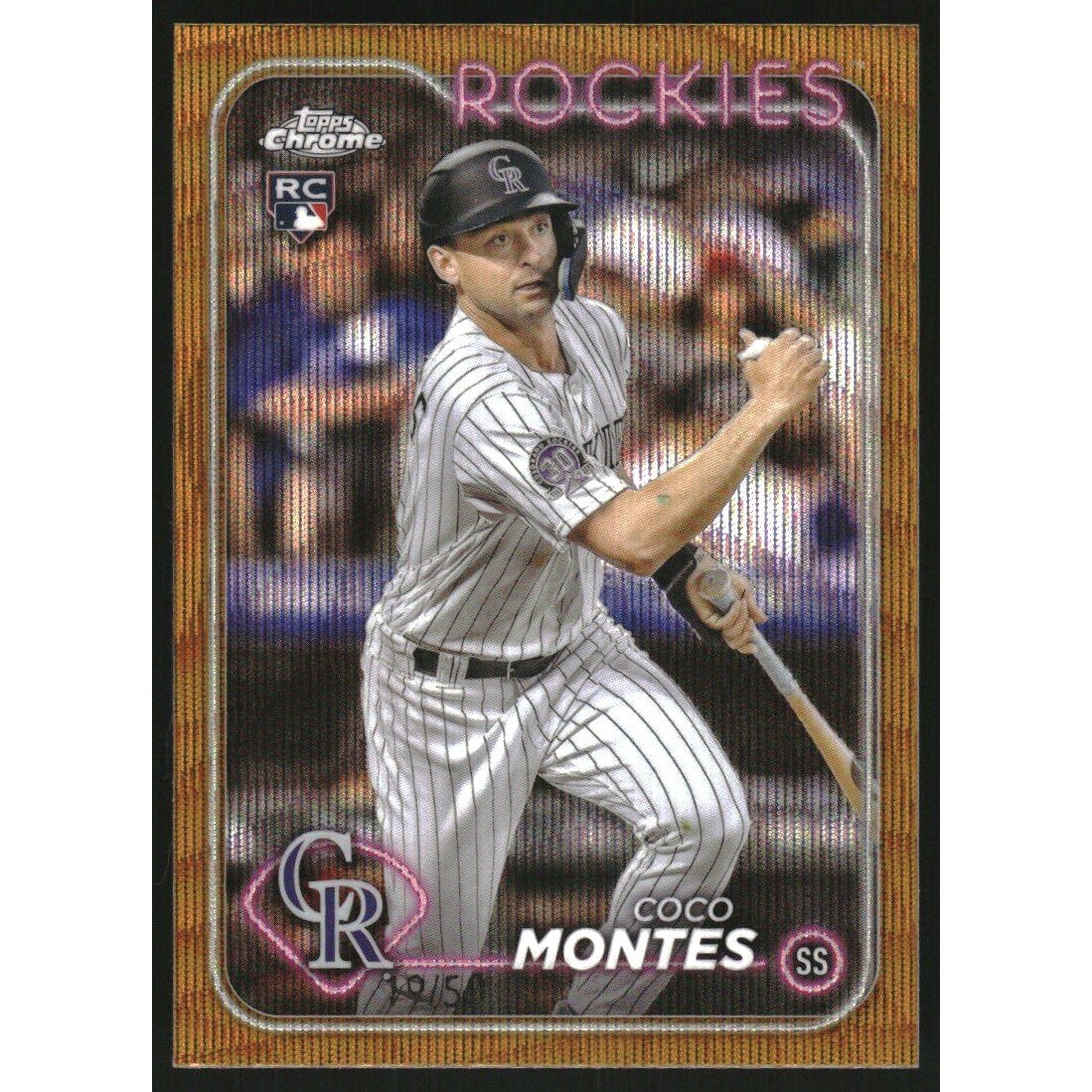2024 Topps Chrome Gold Wave Refractors #182 Coco Montes. rookie card picture