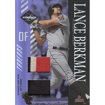 2003 Leaf Limited Threads Double Prime #147 L.Berkman Socks Hat-Jsy/10