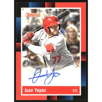 2022 Donruss Retro '88 Signatures Red #78 Juan Yepez/99
