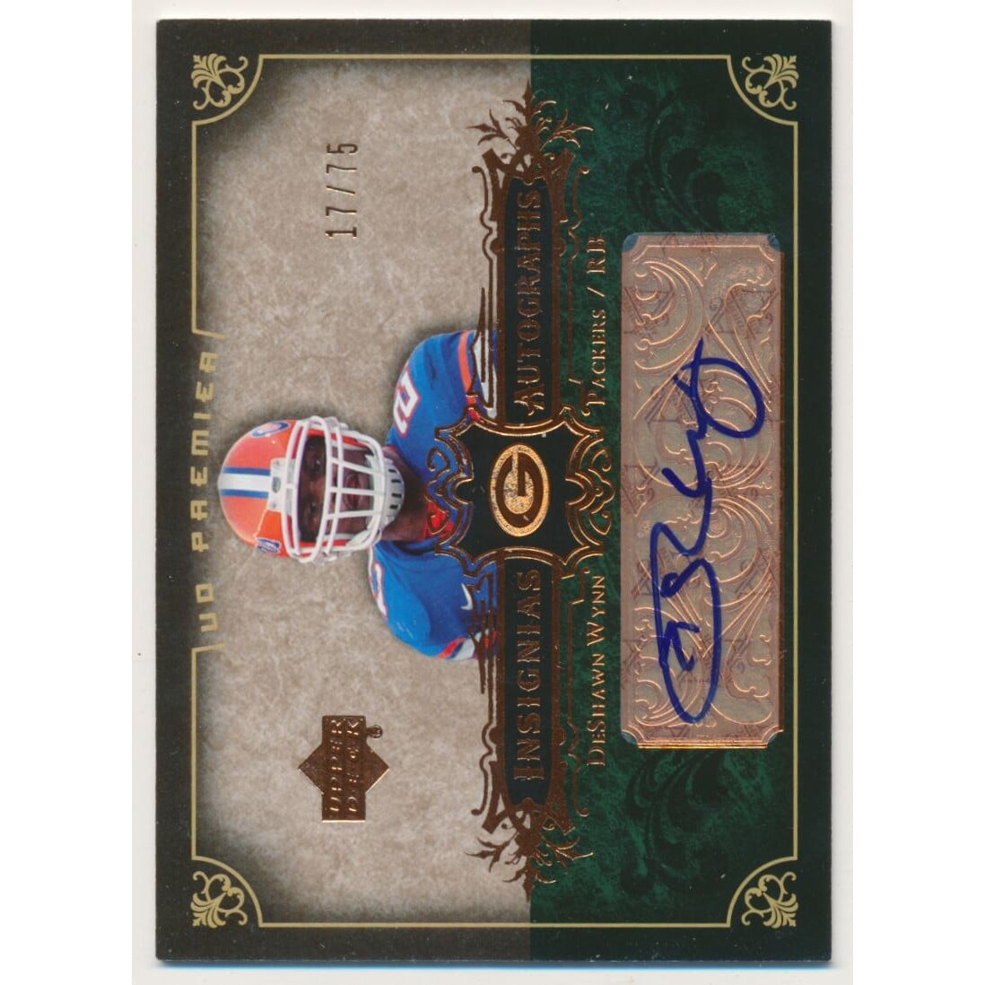2007 Upper Deck Premier Insignias Autographs Bronze #INWY DeShawn Wynn. rookie card picture