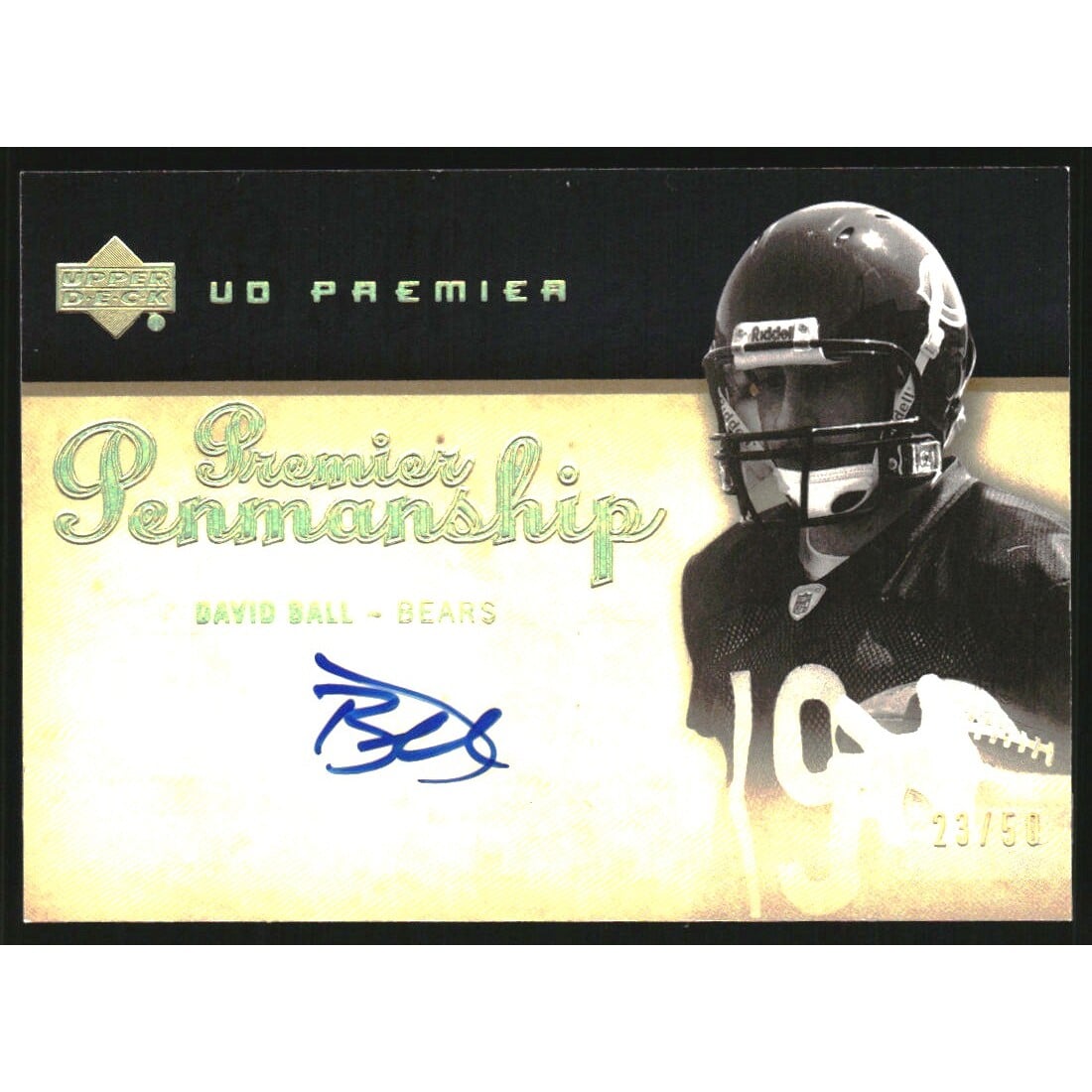2007 Upper Deck Premier Penmanship Autographs Gold Holofoil #PPBA David Ball/50. rookie card picture
