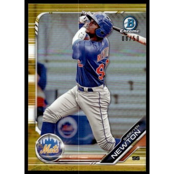 2019 Bowman Chrome Draft Gold Refractors #BDC169 Shervyen Newton