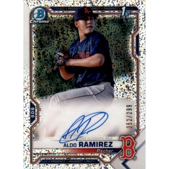 2021 Bowman Chrome Prospect Autographs Speckle Refractors #CPAARA Aldo Ramirez