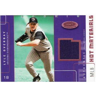 2003 Hot Prospects MLB Red Hot Materials #LO Lyle Overbay Jsy