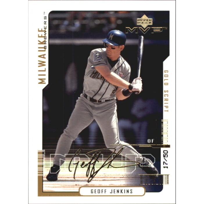 2000 Upper Deck MVP Gold Script #36 Geoff Jenkins. rookie card picture