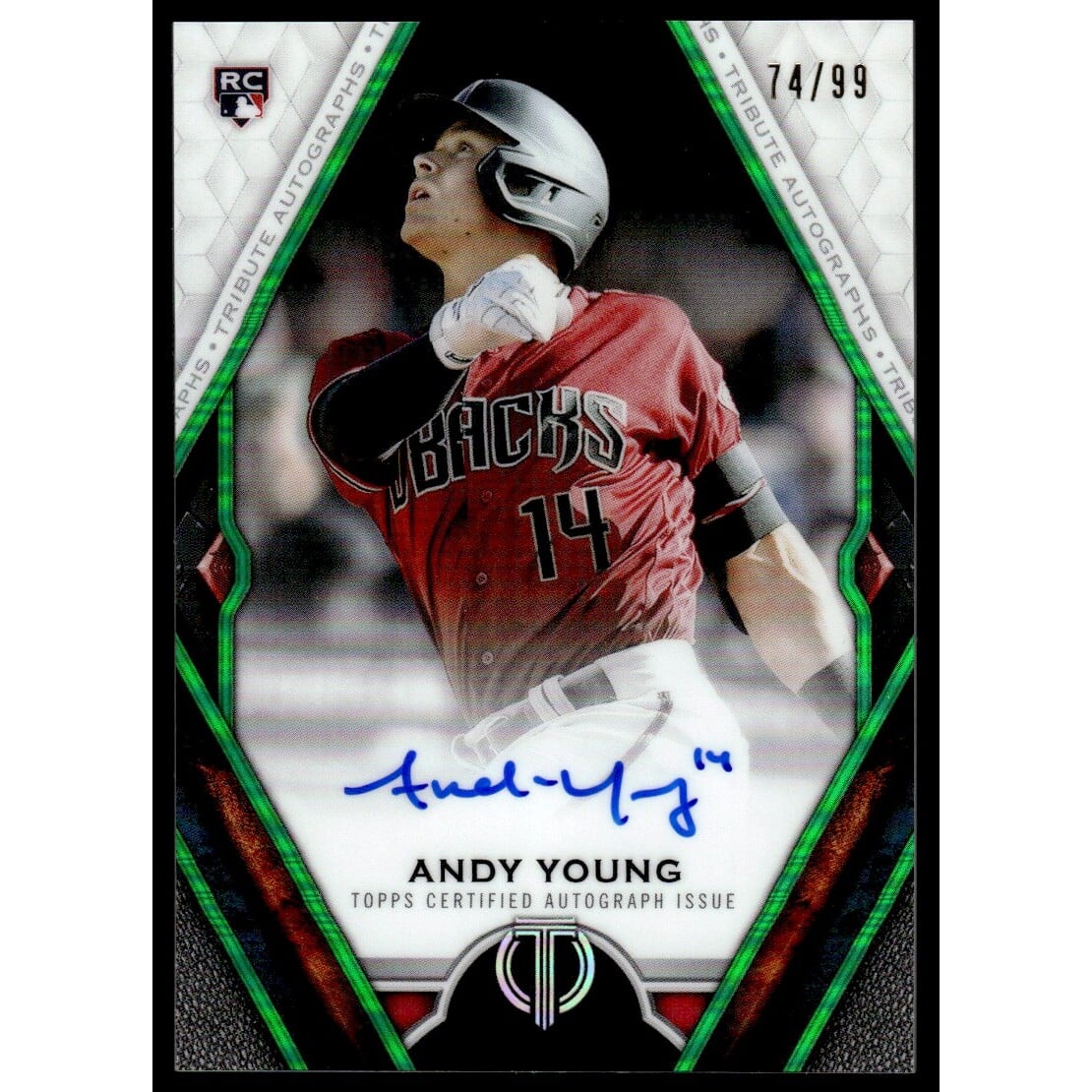 2021 Topps Tribute Autographs Green #TAAY Andy Young. rookie card picture