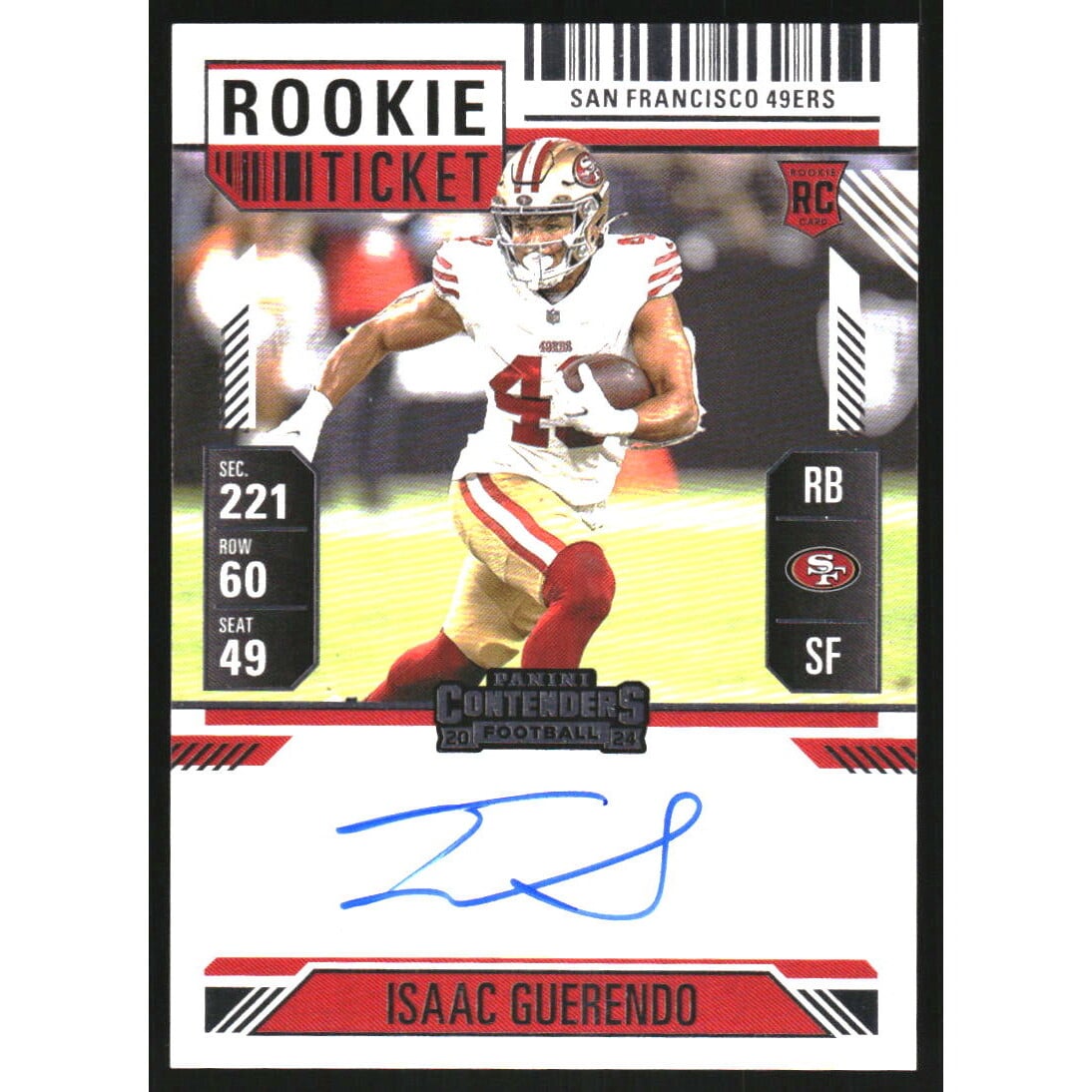 2024 Panini Contenders #138 Isaac Guerendo AU RC. rookie card picture