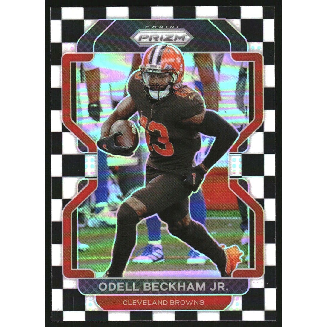 2021 Panini Prizm Prizms Black and White Checker #261 Odell Beckham Jr.. rookie card picture