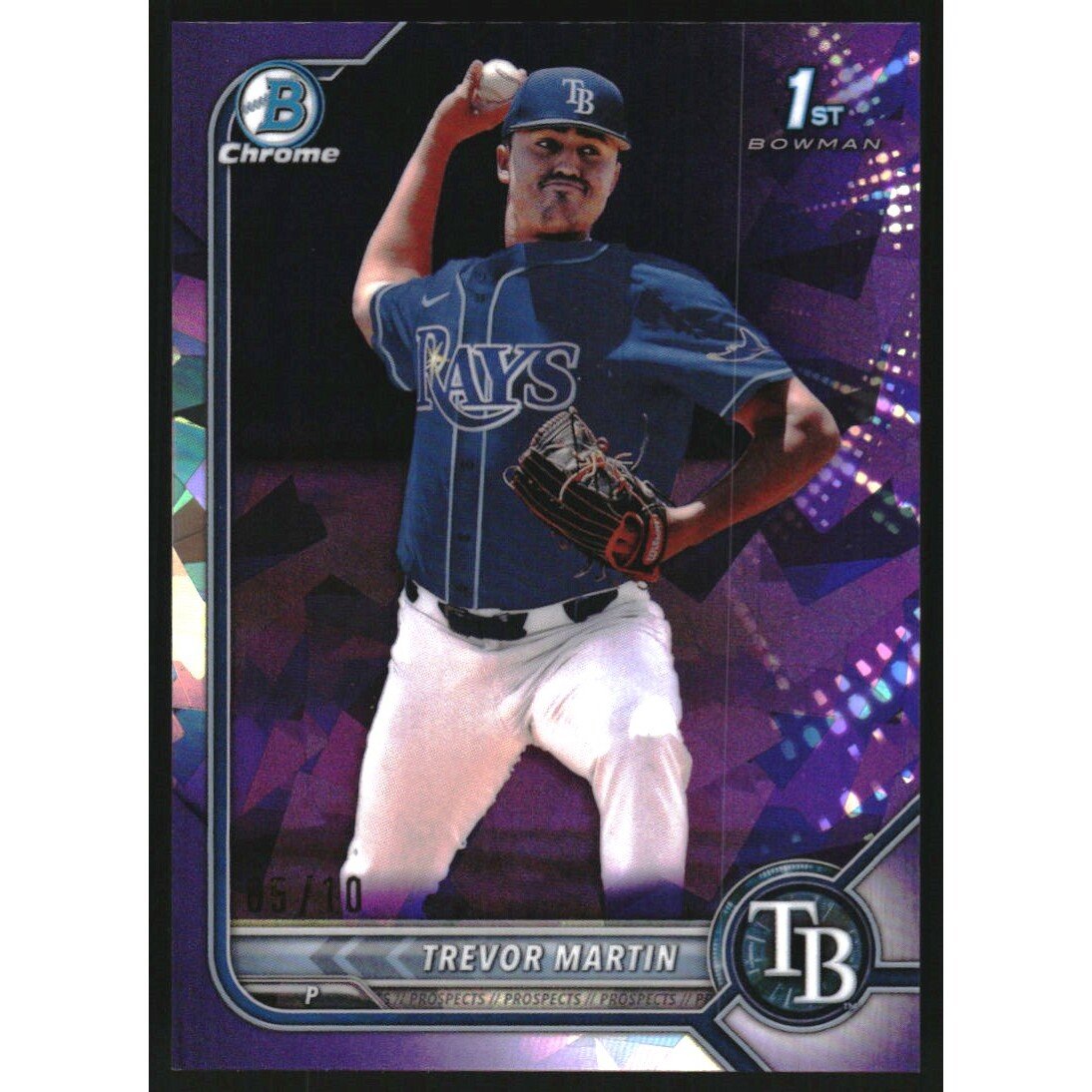 2022 Bowman Chrome Draft Sapphire Purple Refractors #BDC184 Trevor Martin. rookie card picture