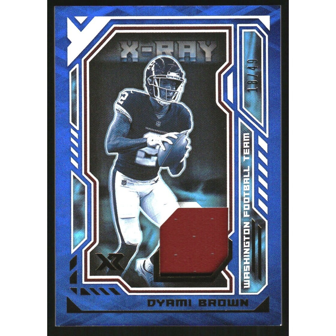 2021 Panini XR X-Ray Swatches Blue #24 Dyami Brown. rookie card picture
