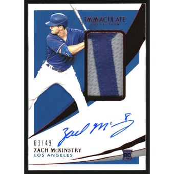 2021 Immaculate Collection Red #149 Zach McKinstry JSY AU