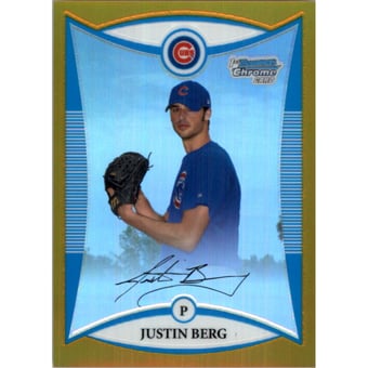 2008 Bowman Chrome Prospects Gold Refractors #BCP17 Justin Berg