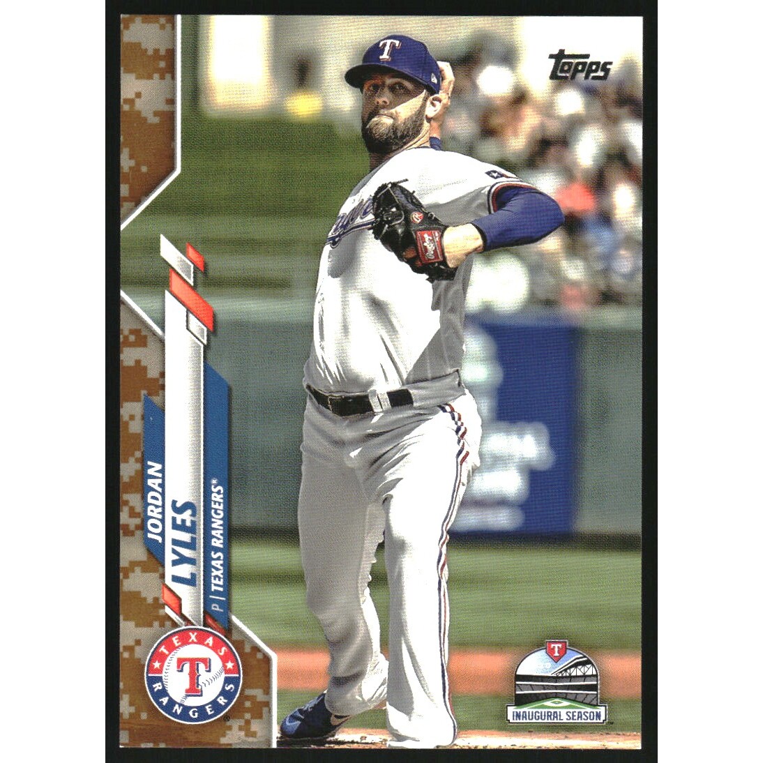 2020 Topps Update Memorial Day Camo #U212 Jordan Lyles. rookie card picture