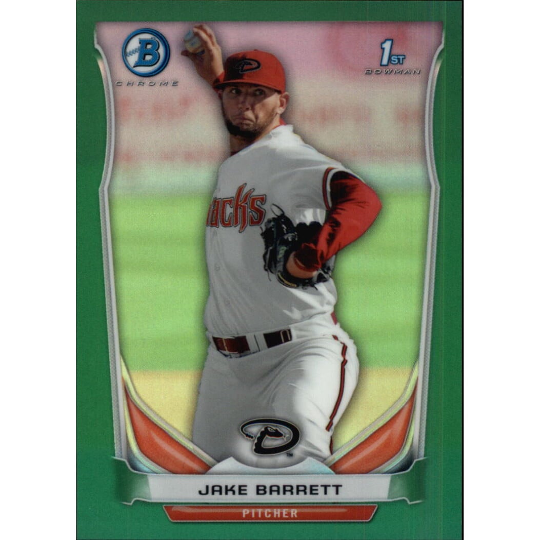 2014 Bowman Chrome Prospects Green Refractors #BCP11 Jake Barrett. rookie card picture