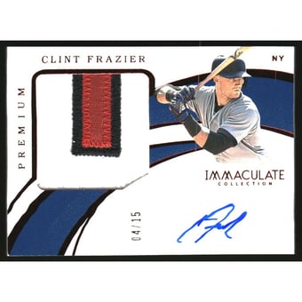 2019 Immaculate Collection Premium Memorabilia Autographs Red #8 Clint Frazier