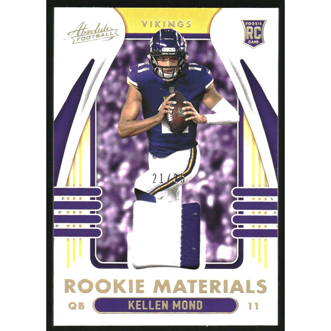 2021 Absolute Absolute Rookie Materials Prime #21 Kellen Mond 2021 Absolute Absolute Rookie Materials Prime #21 Kellen Mond