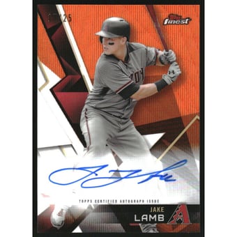 2018 Finest Autographs Orange Wave Refractors #FAJL Jake Lamb