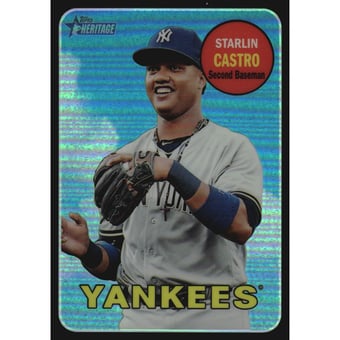 2018 Topps Heritage Chrome Black Refractors #THC87 Starlin Castro