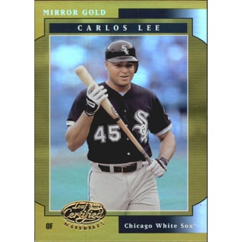 2001 Leaf Certified Materials Mirror Gold #93 Carlos Lee