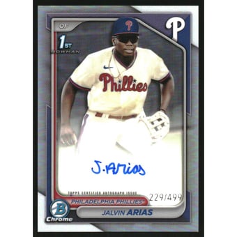 2024 Bowman Chrome Prospect Autographs Refractors #CPAJA Jalvin Arias