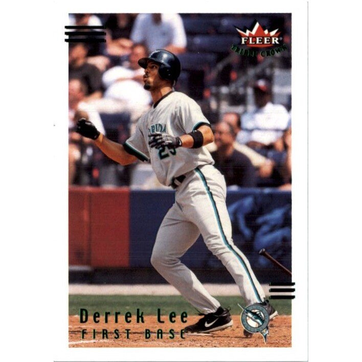 2002 Fleer Triple Crown Home Run Parallel #182 Derrek Lee/21. rookie card picture